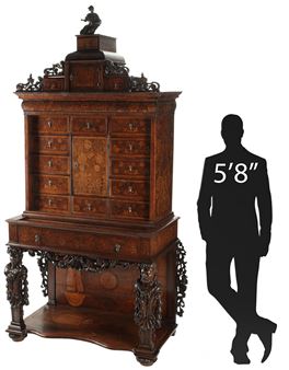 EXCEPTIONAL BAROQUE STYLE MARQUETRY CABINET ON STAND - Warner Brothers